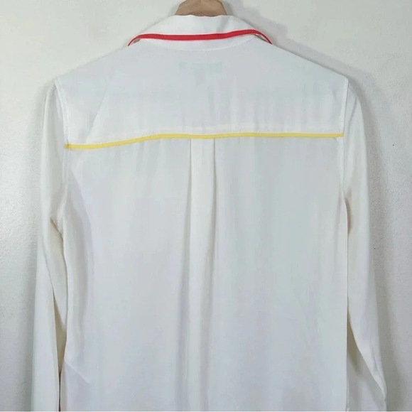 Banana Republic Womens Size Xsmall Color Accents Button Up Blouse Ivory Color - Picture 12 of 16